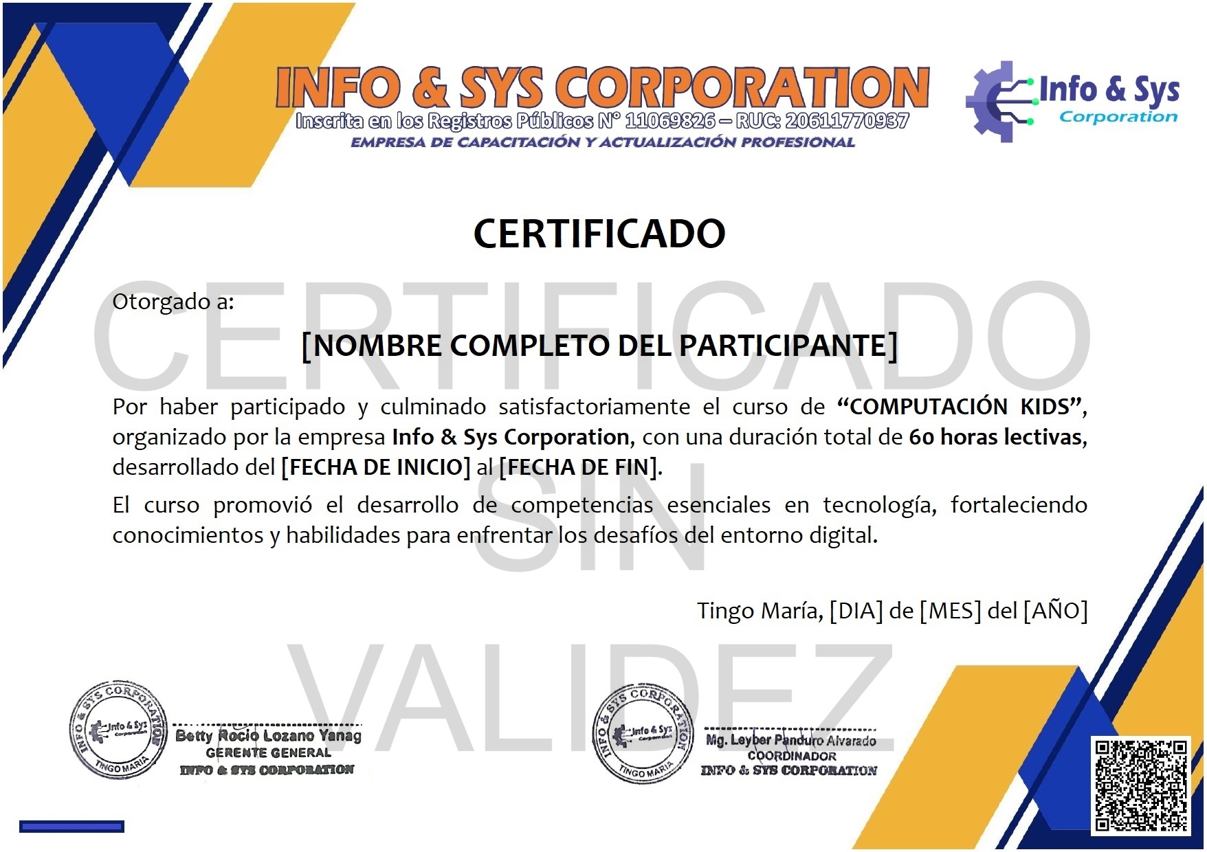 Modelo de Certificado